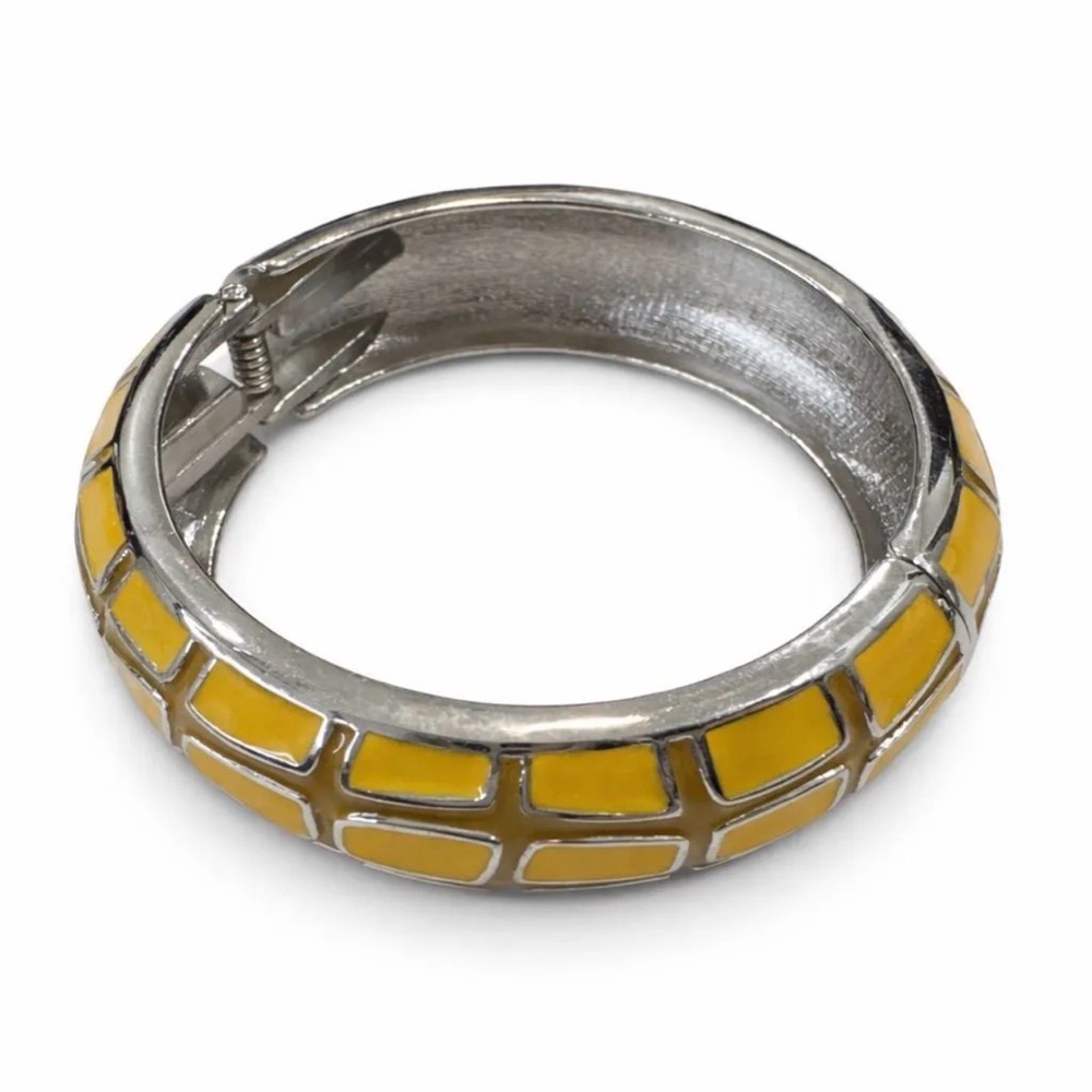 Fornash Enamel Hinged Cuff Bangle Bracelet Gecko